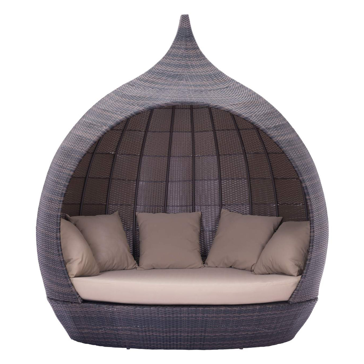 703632 Martinique Outdoor Beach Daybed Brown & Beige