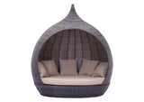 703632 Martinique Outdoor Beach Daybed Brown & Beige