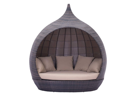 703632 Martinique Outdoor Beach Daybed Brown & Beige