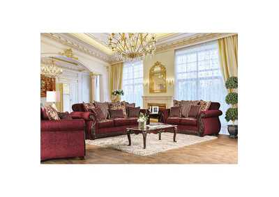 Tabitha Wine Sofa and Loveseat