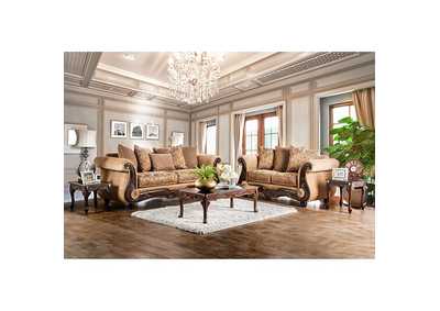 Nicanor Gold Sofa and Loveseat