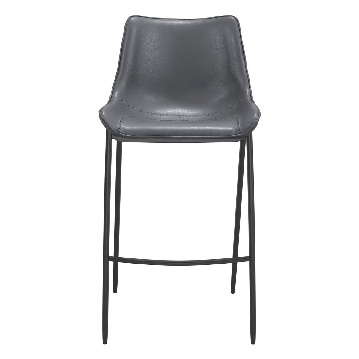 109391 Magnus Barstool (Set Of 2) Dark Gray & Black