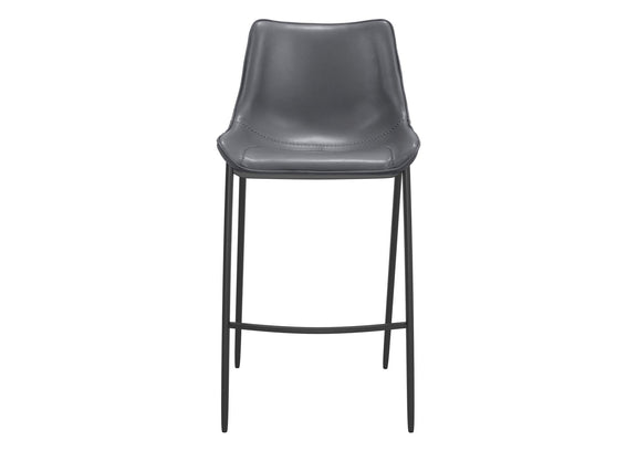 109391 Magnus Barstool (Set Of 2) Dark Gray & Black