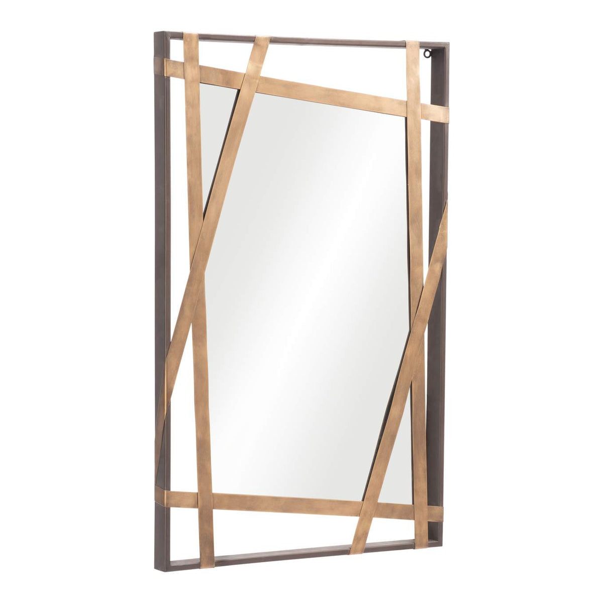A12255 Tolix Mirror Antique Gold & Black
