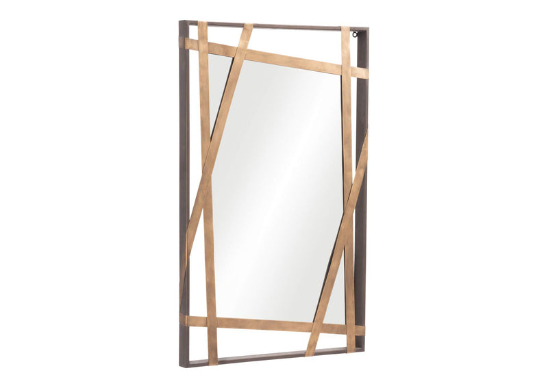 A12255 Tolix Mirror Antique Gold & Black