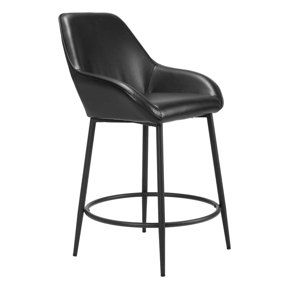 110074 Vila Counter Stool (Set Of 2) Black
