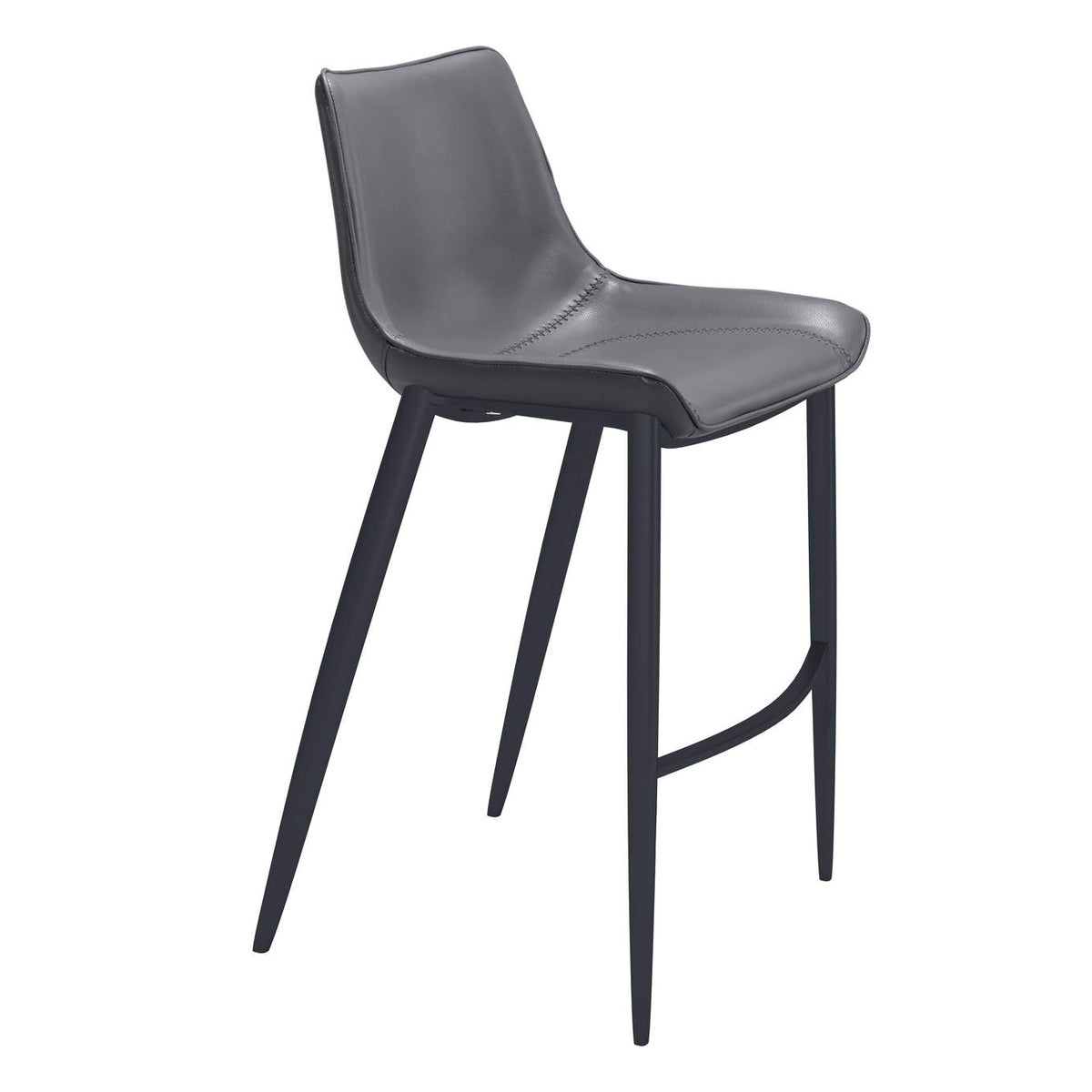 109391 Magnus Barstool (Set Of 2) Dark Gray & Black