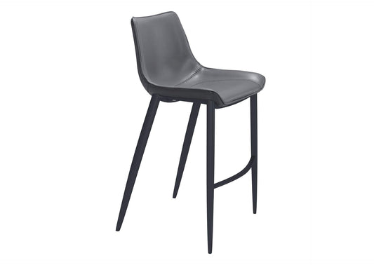 109391 Magnus Barstool (Set Of 2) Dark Gray & Black