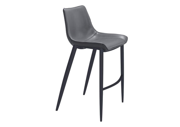 109391 Magnus Barstool (Set Of 2) Dark Gray & Black