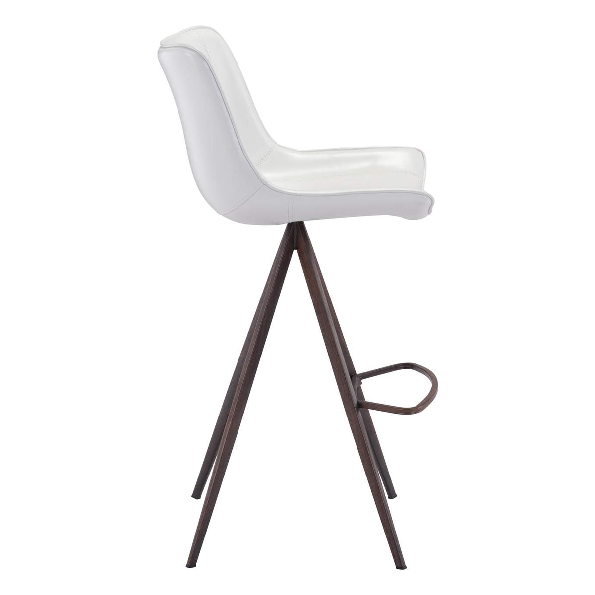 101288 Aki Barstool (Set Of 2) White & Walnut