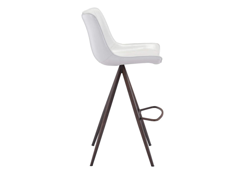 101288 Aki Barstool (Set Of 2) White & Walnut