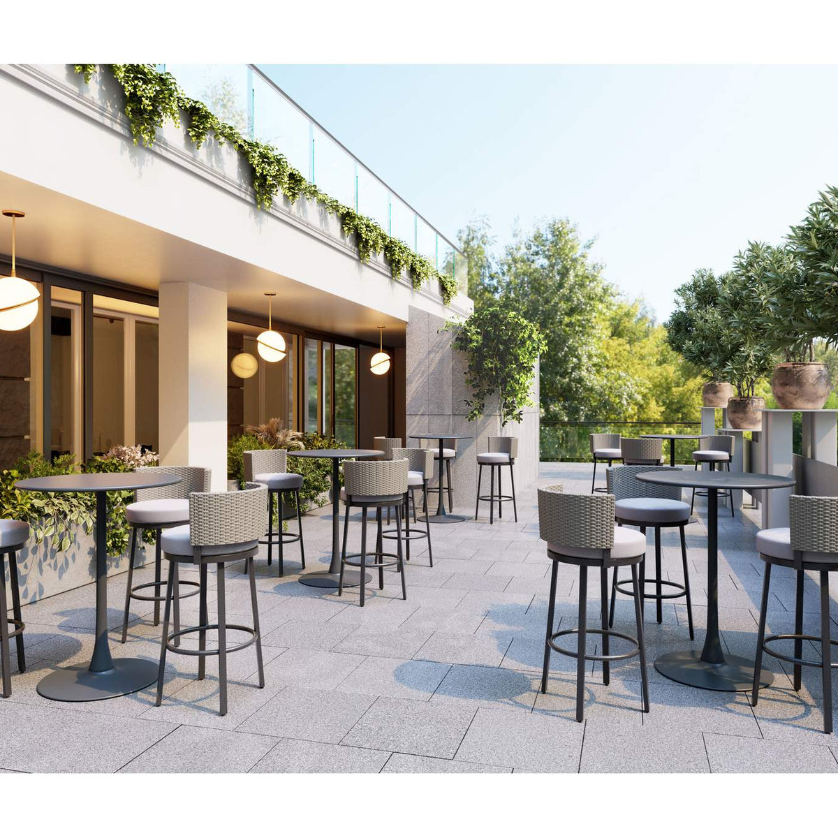 704036 Soleil Outdoor Bar Table Taupe