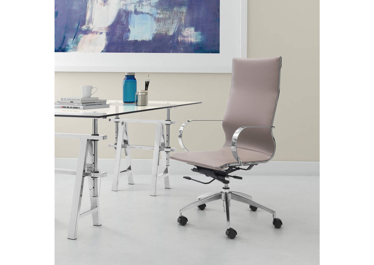 100373 Glider High Back Office Chair Taupe