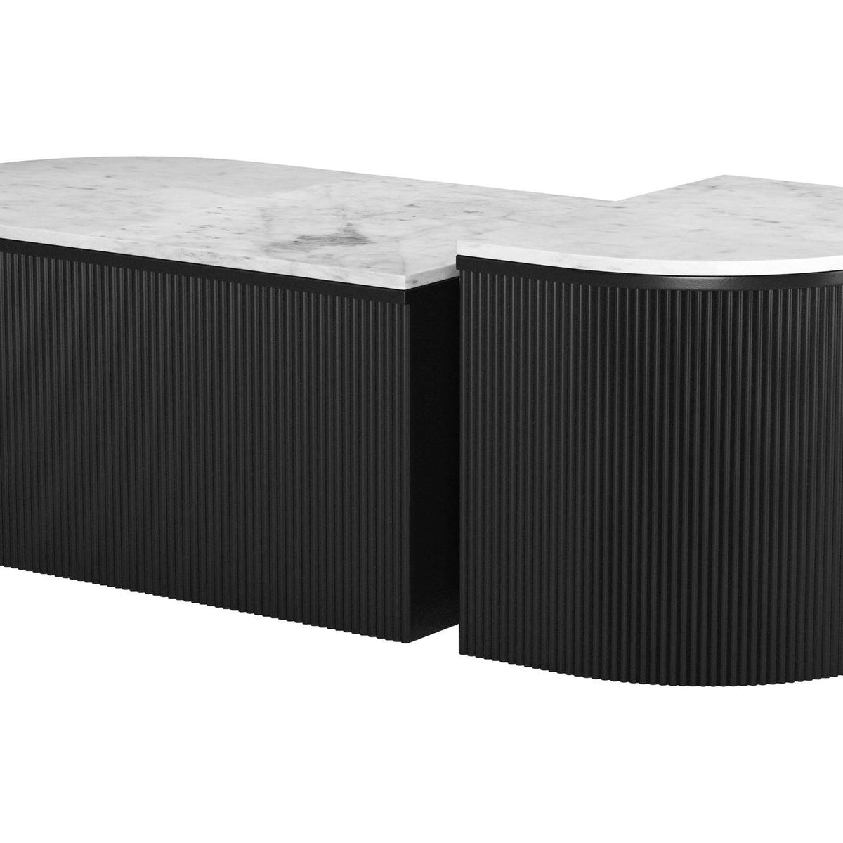 109920 Ormara Coffee Table Set (2-Piece) White & Black