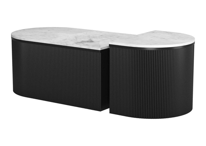 109920 Ormara Coffee Table Set (2-Piece) White & Black