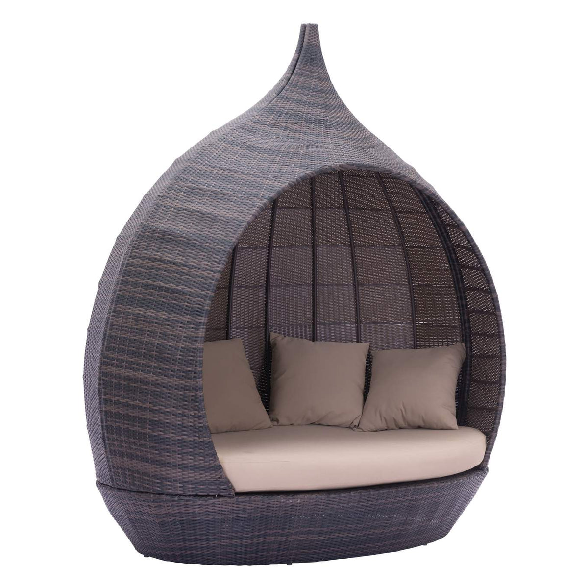 703632 Martinique Outdoor Beach Daybed Brown & Beige