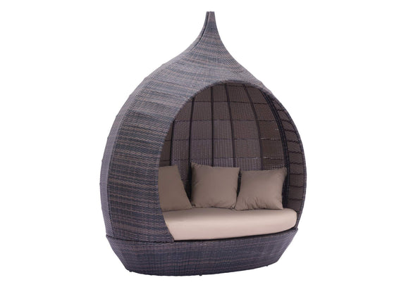 703632 Martinique Outdoor Beach Daybed Brown & Beige