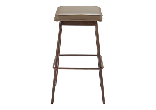110330 Divat Barstool (Set Of 2) Taupe & Walnut