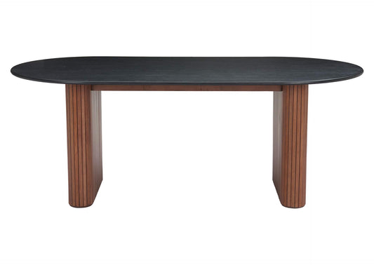 110300 Lassig Dining Table Black & Walnut