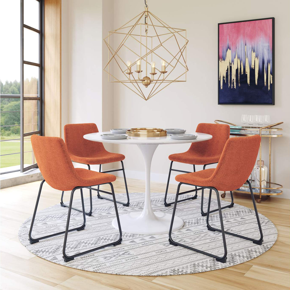 109680 Smart Dining Chair (Set Of 2) Burnt Orange