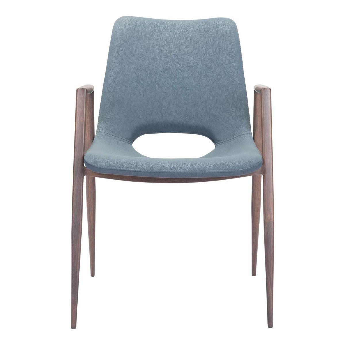 101695 Desi Dining Chair (Set Of 2) Azure Gray & Walnut