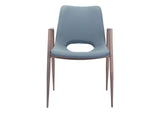 101695 Desi Dining Chair (Set Of 2) Azure Gray & Walnut