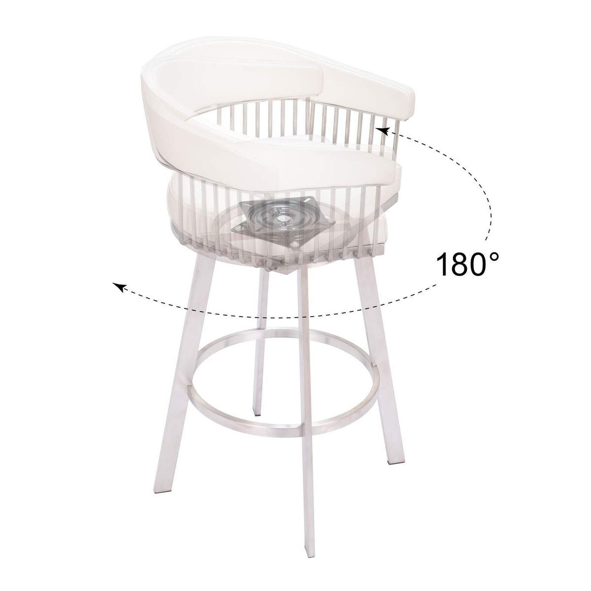 110046 Bantry Swivel Barstool White