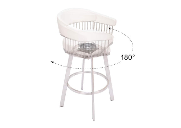 110046 Bantry Swivel Barstool White