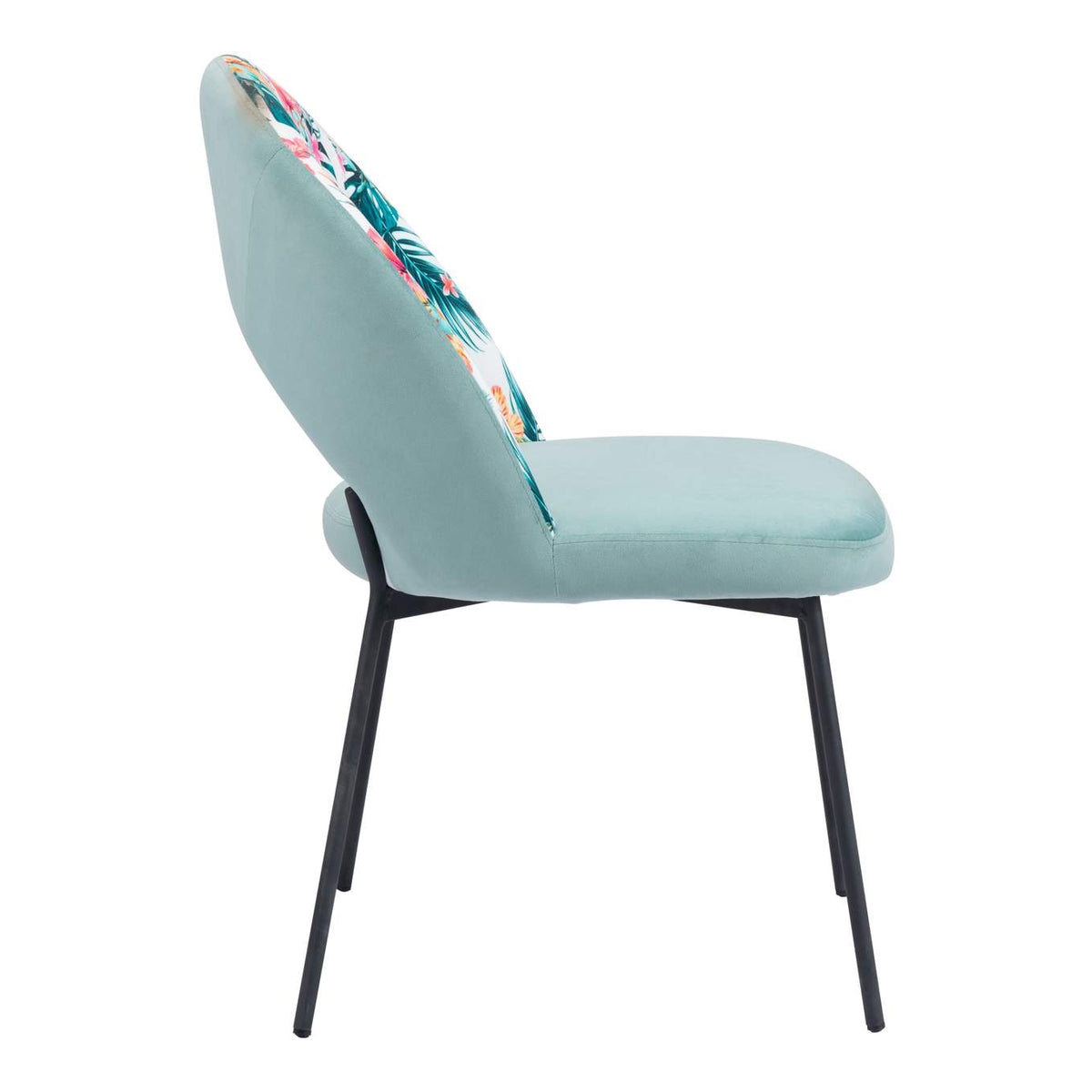 109367 Bethpage Dining Chair (Set Of 2) Multicolor Print & Green