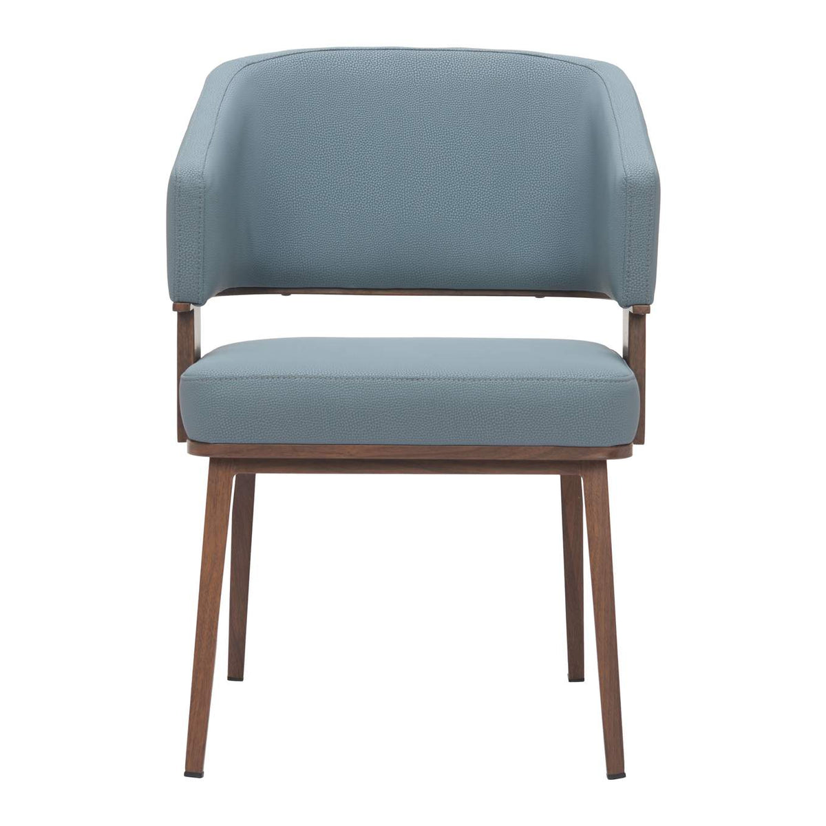 110328 Poise Dining Chair Azure Gray & Walnut