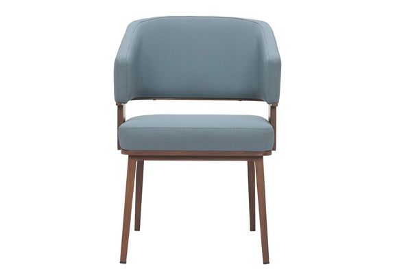 110328 Poise Dining Chair Azure Gray & Walnut