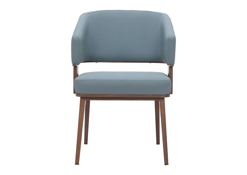 110328 Poise Dining Chair Azure Gray & Walnut