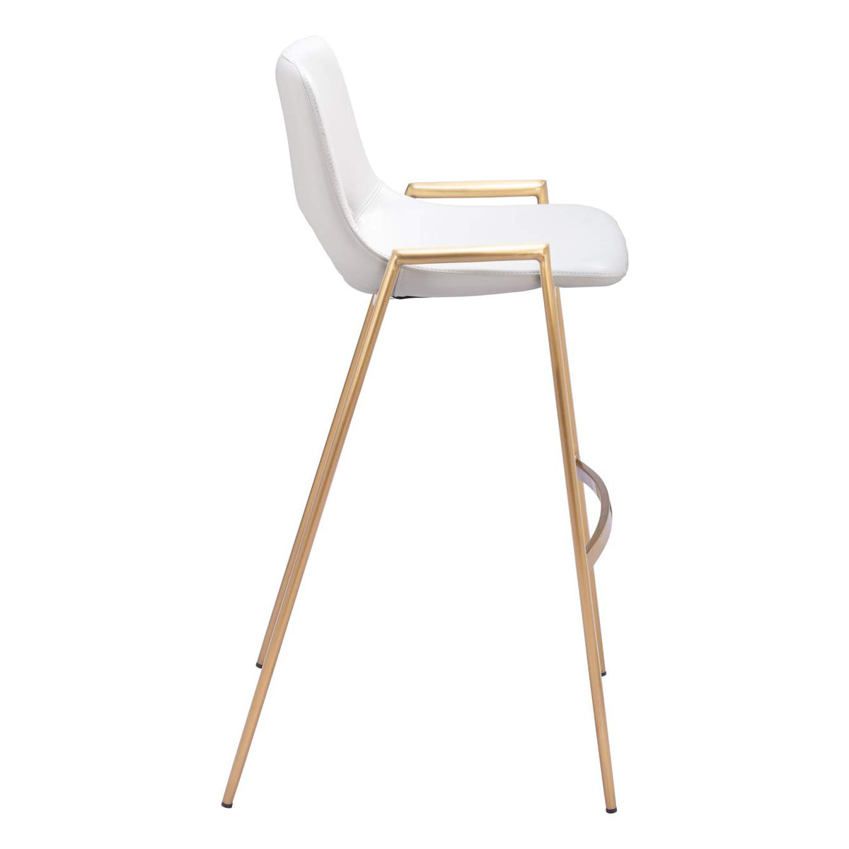 109556 Desi Barstool (Set Of 2) White & Gold
