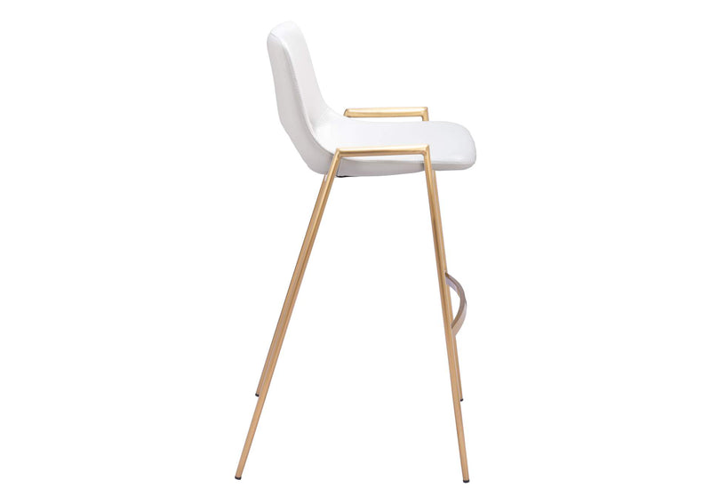 109556 Desi Barstool (Set Of 2) White & Gold
