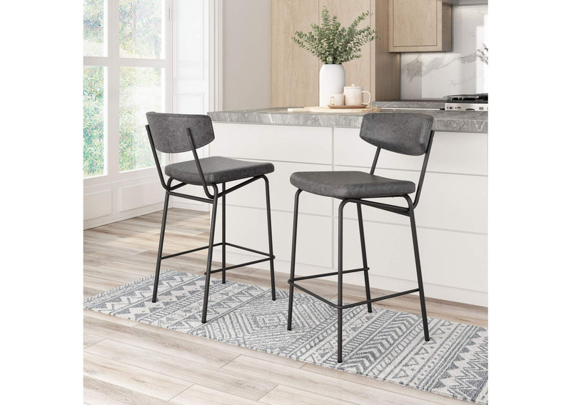 110263 Charon Counter Stool (Set Of 2) Vintage Black
