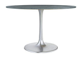 109445 Metropolis Dining Table Gray & Silver