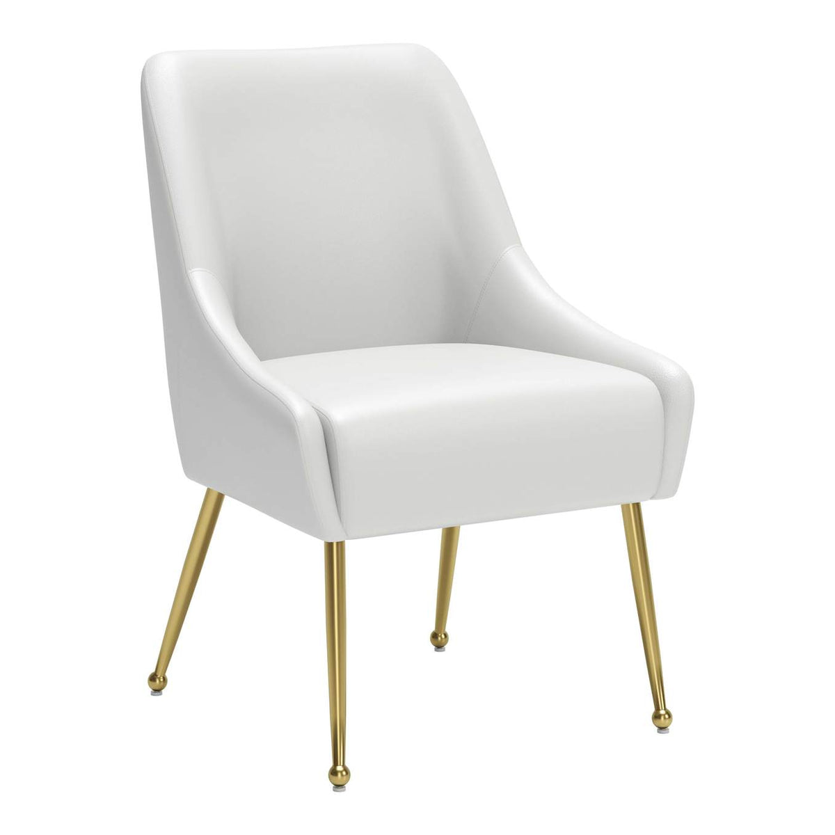 109714 Maxine Dining Chair White & Gold