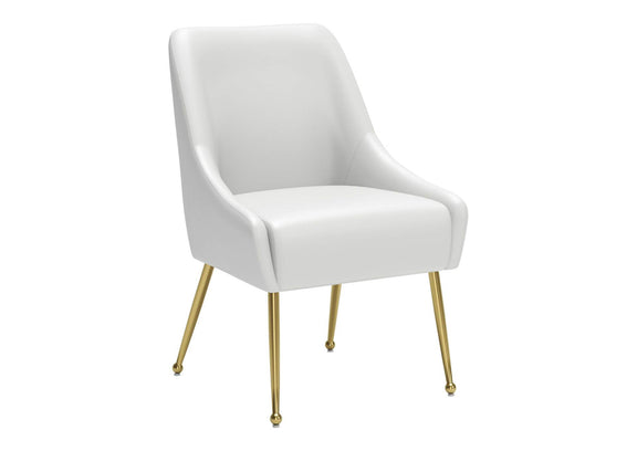 109714 Maxine Dining Chair White & Gold
