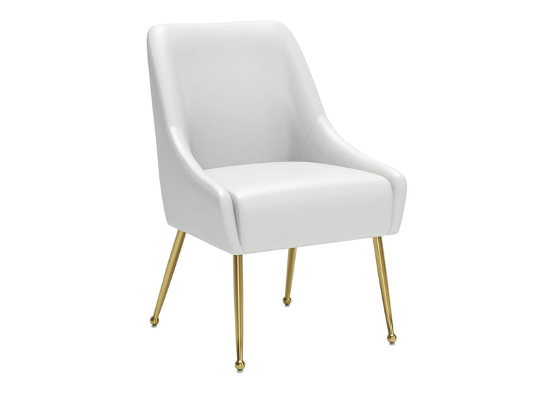 109714 Maxine Dining Chair White & Gold