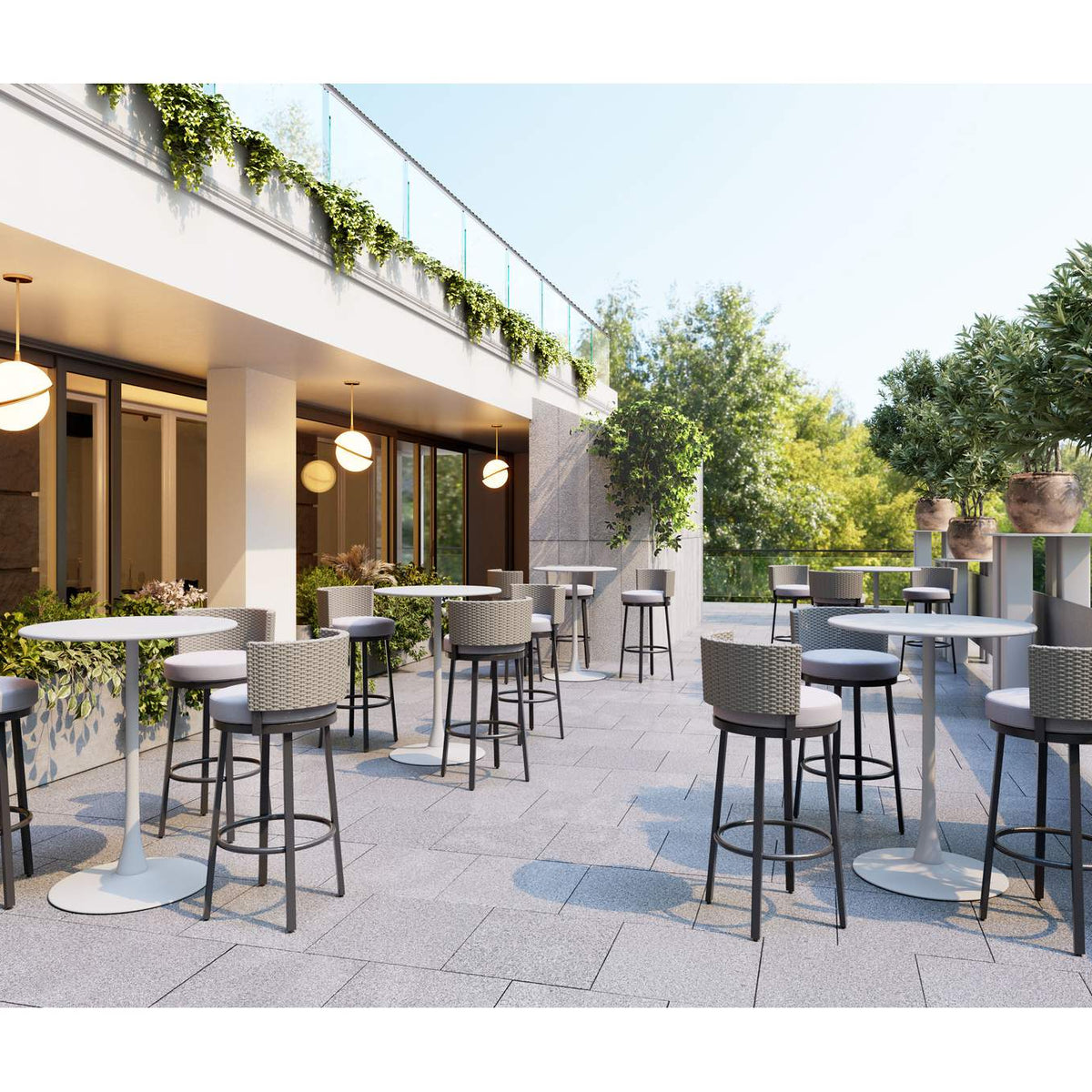 704035 Soleil Outdoor Bar Table White