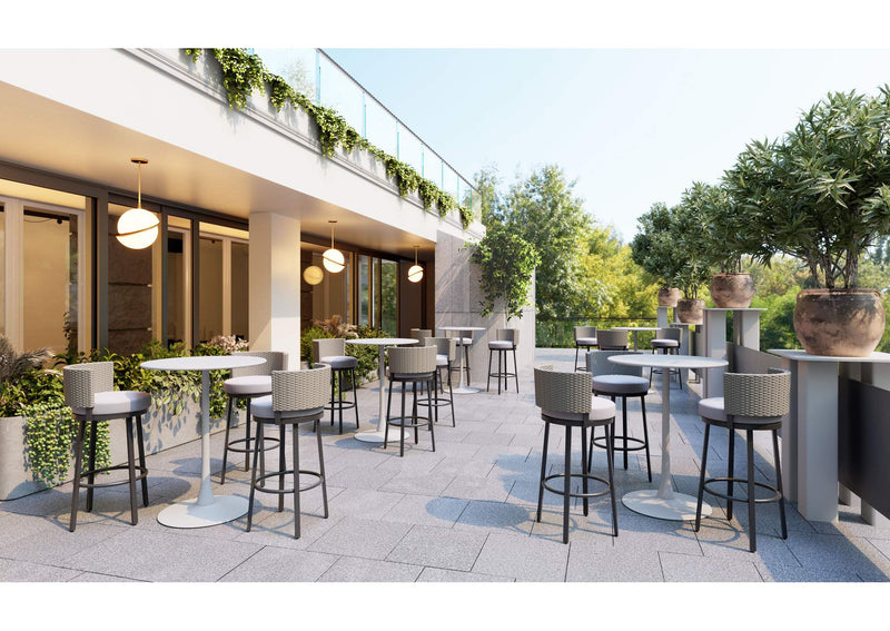 704035 Soleil Outdoor Bar Table White