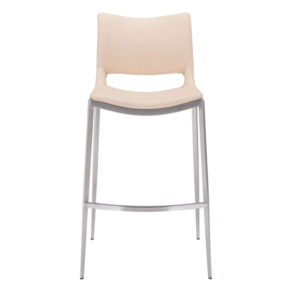 101285 Ace Barstool (Set Of 2) Light Pink & Silver