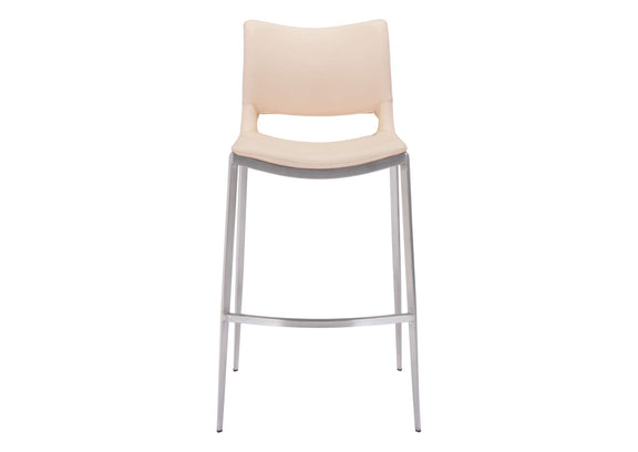 101285 Ace Barstool (Set Of 2) Light Pink & Silver