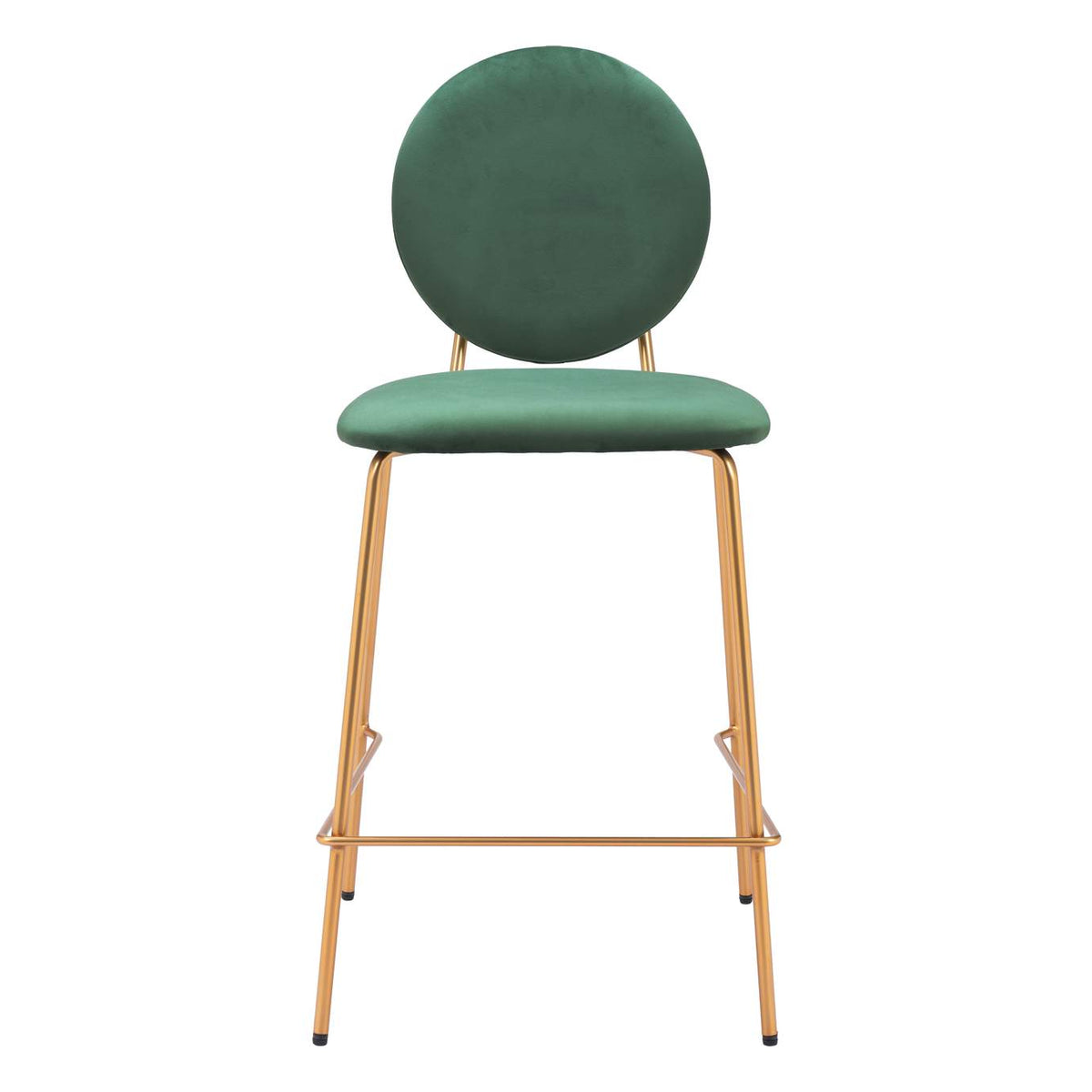 109805 Odessa Counter Stool (Set Of 2) Green & Gold