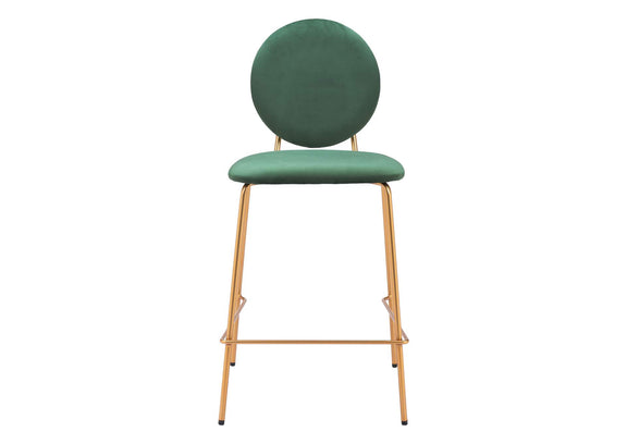 109805 Odessa Counter Stool (Set Of 2) Green & Gold