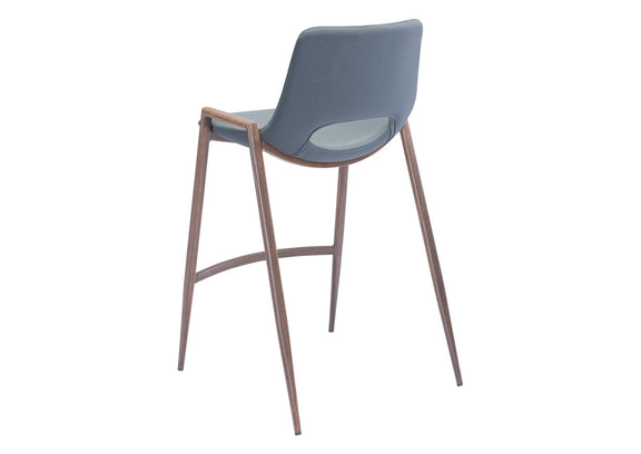 101692 Desi Counter Stool (Set Of 2) Azure Gray & Walnut