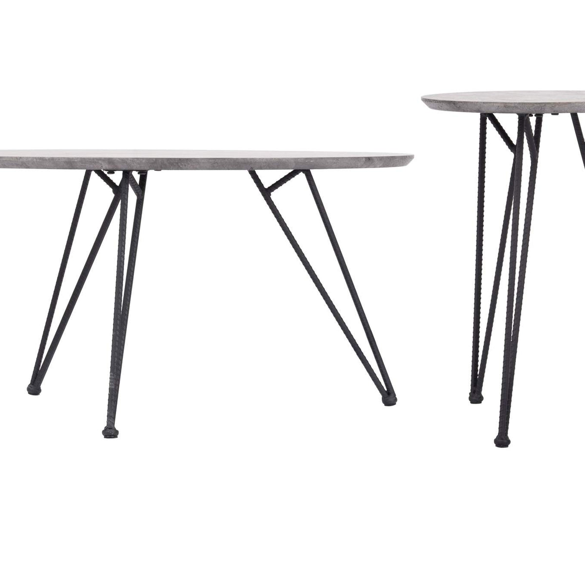 109232 Kerris Coffee Table Set (2-Piece) Gray & Black