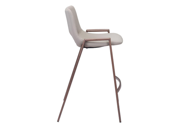 101693 Desi Counter Stool (Set Of 2) Beige & Walnut