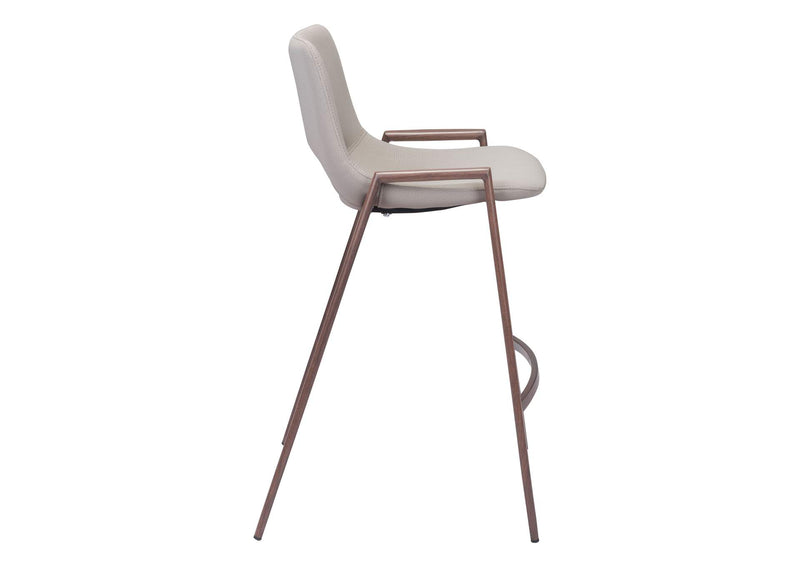 101693 Desi Counter Stool (Set Of 2) Beige & Walnut