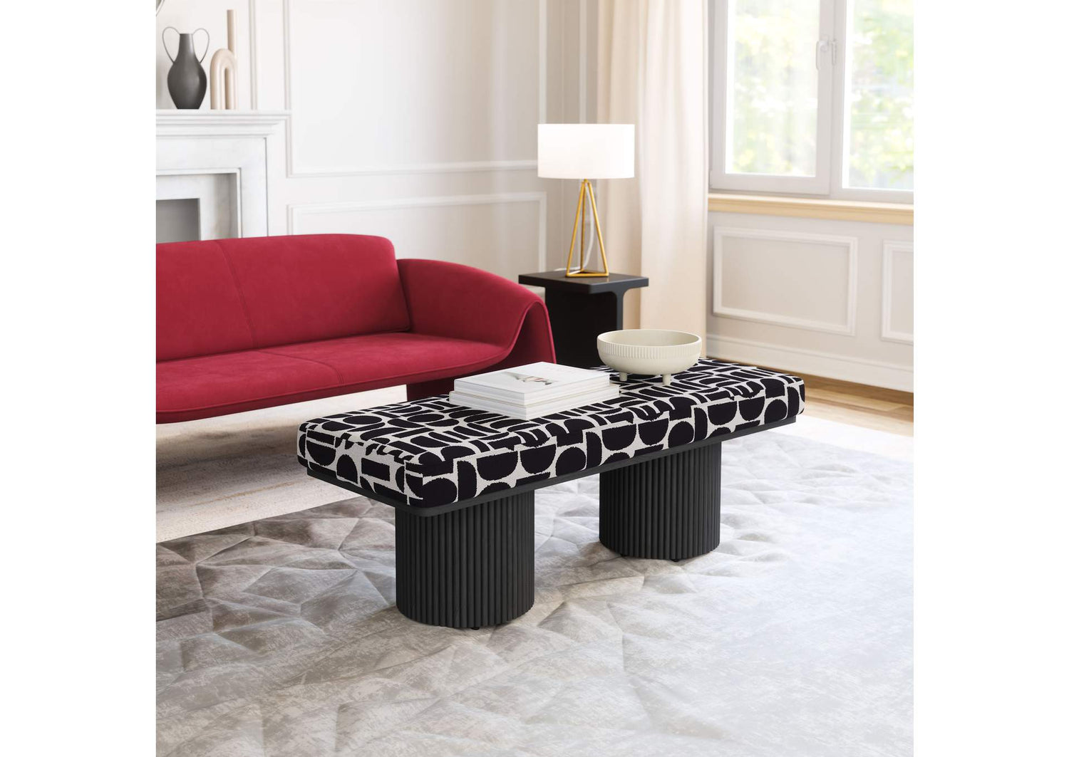 110183 Botoia Bench Black & White